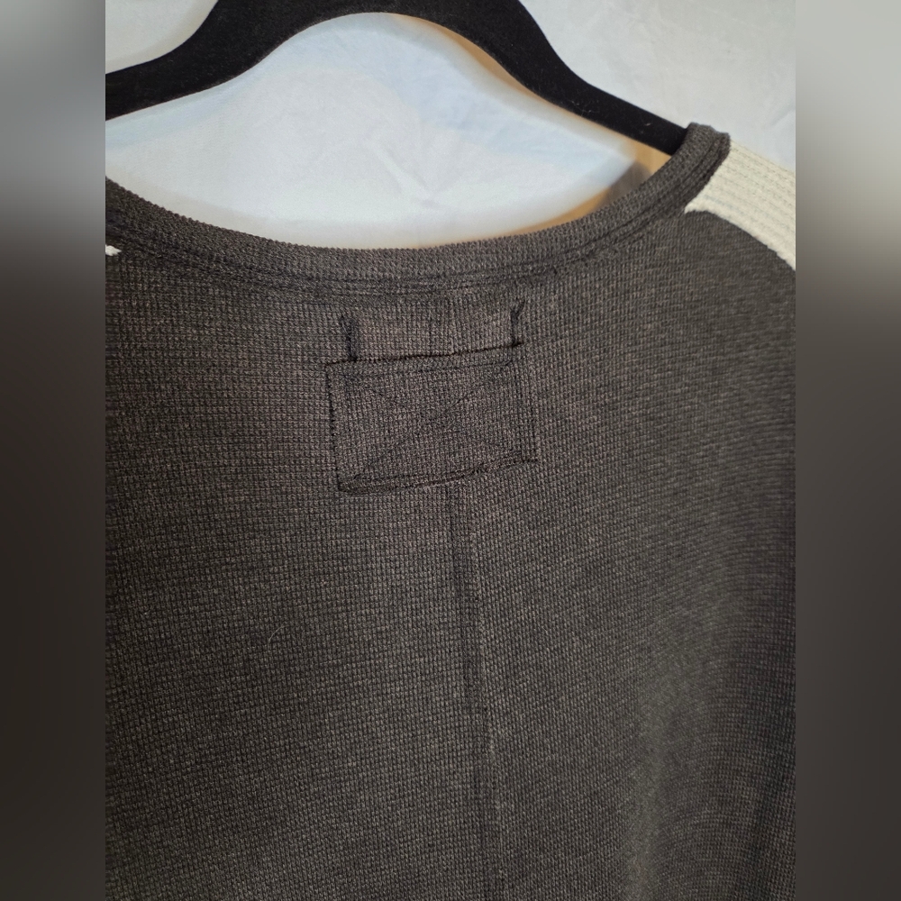 Free People We The Free Tasha Thermal Long Sleeve in Gray/White - Size L - Picture 2 of 6